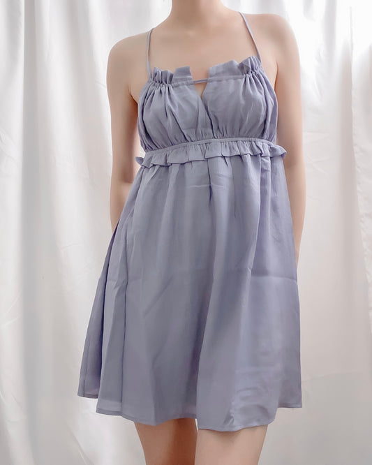 Leilani Blue Ruffled Strappy Back Sundress