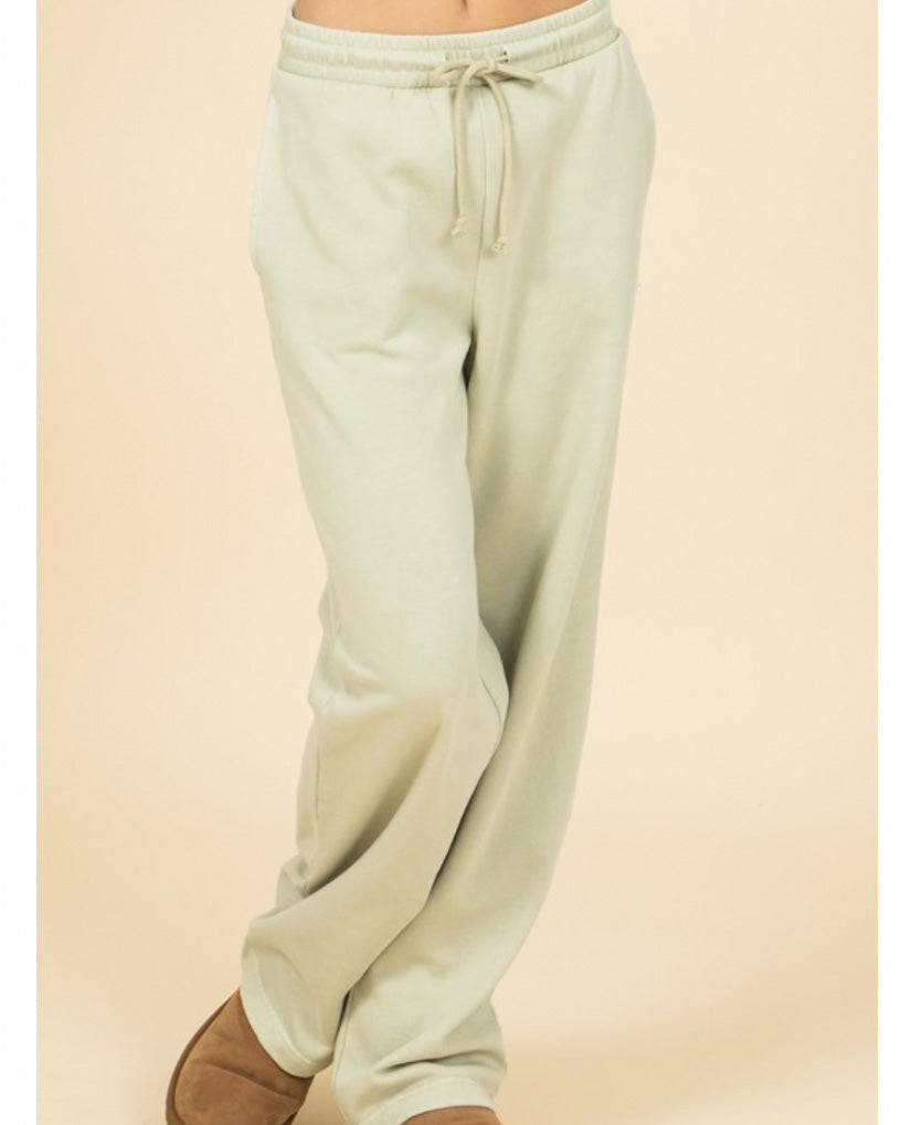 Gia Oversized Drawstring Sweatpants (Sage)