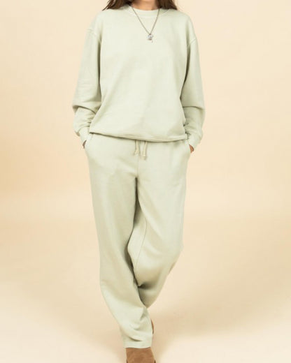 Gia Oversized Drawstring Sweatpants (Sage)