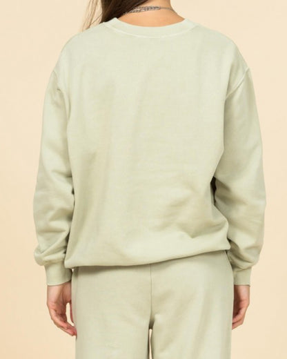 Gia Oversized Crewneck Sweatshirt (Sage)