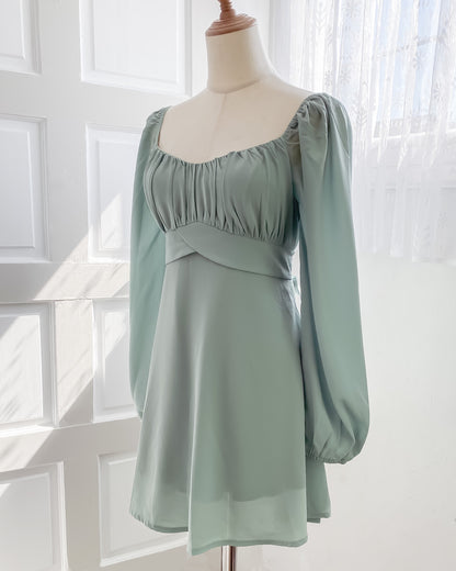 Hana Babydoll Dress (Sage) - Skies Blush