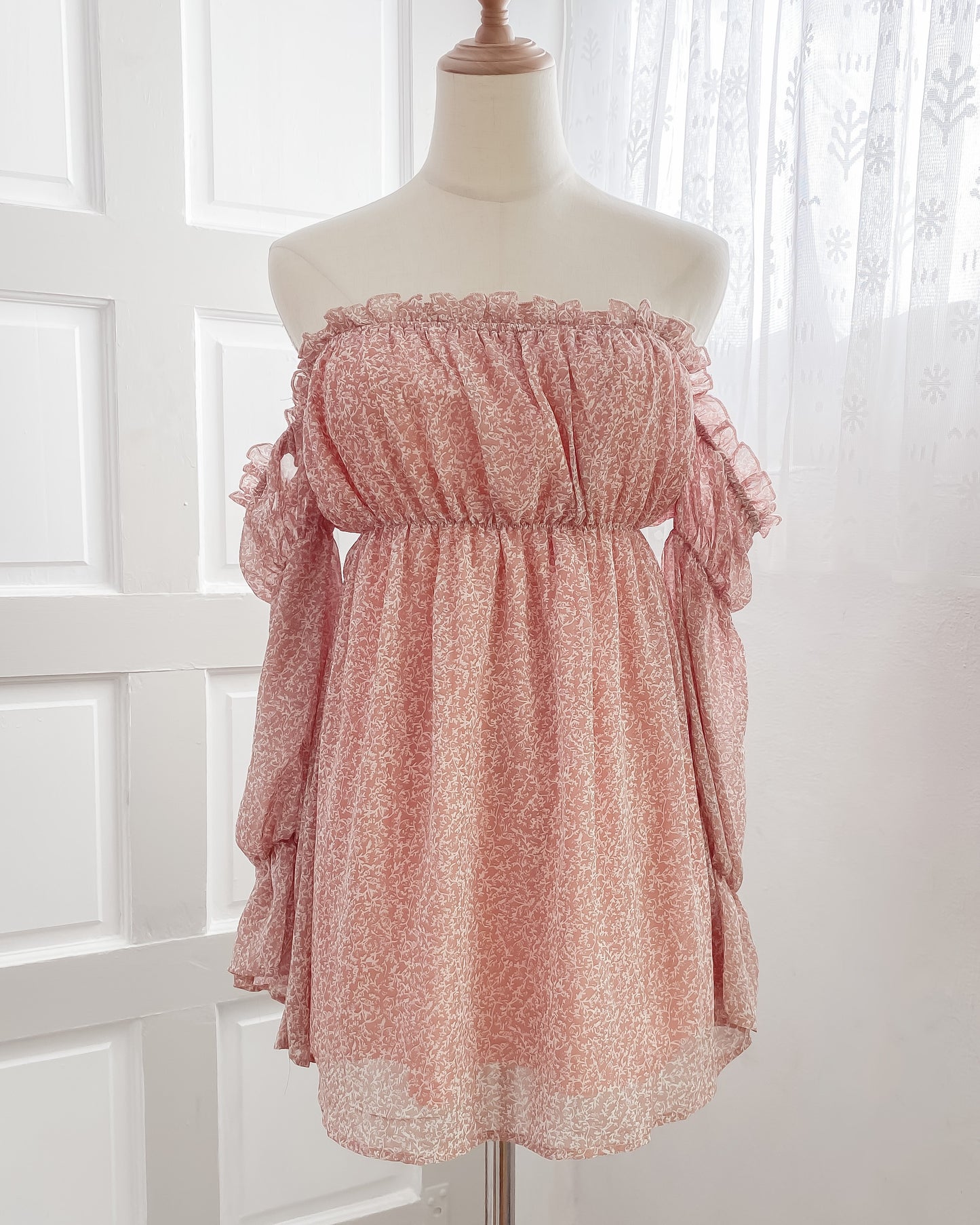 Rosalind Strapless Off-the-Shoulder Babydoll Dress