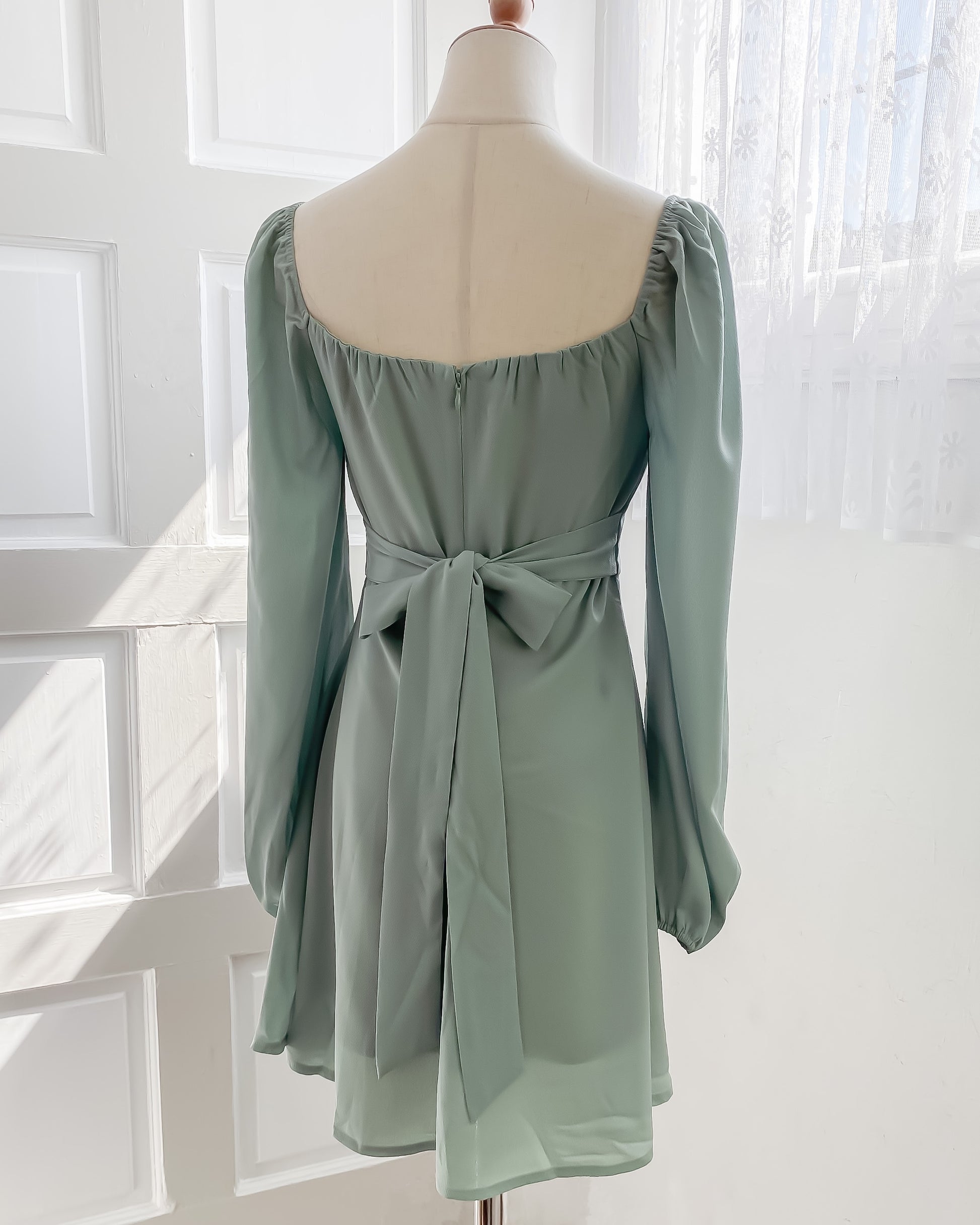 Hana Babydoll Dress (Sage) - Skies Blush