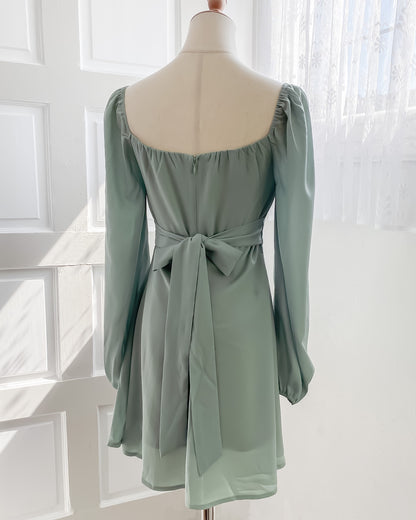 Hana Babydoll Dress (Sage) - Skies Blush