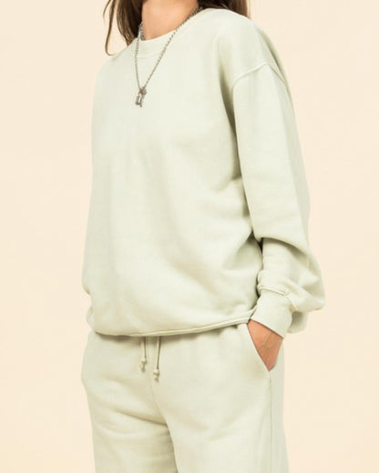 Gia Oversized Crewneck Sweatshirt (Sage)