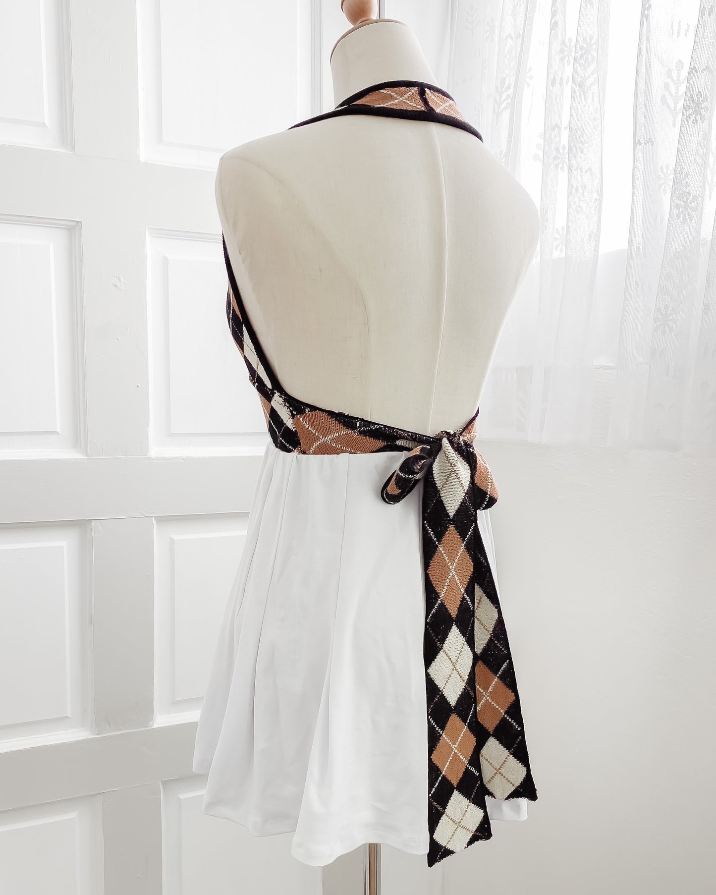 Kendall Argyle Plaid Wrap Halter Top