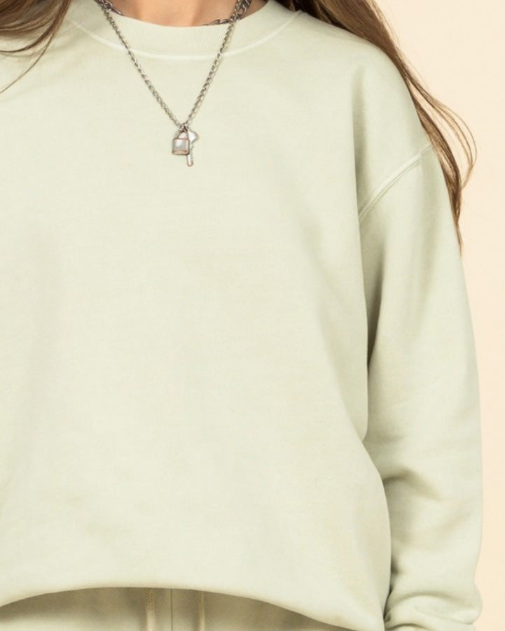 Gia Oversized Crewneck Sweatshirt (Sage)