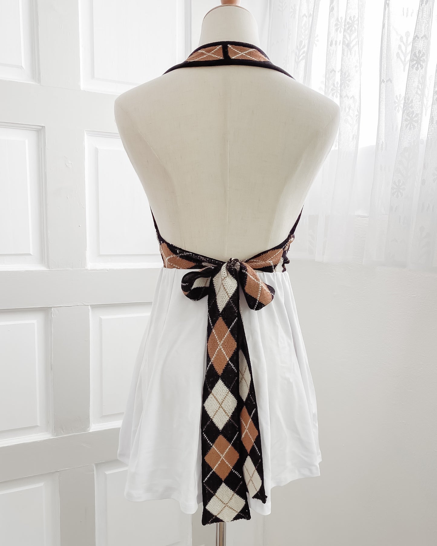 Kendall Argyle Plaid Wrap Halter Top